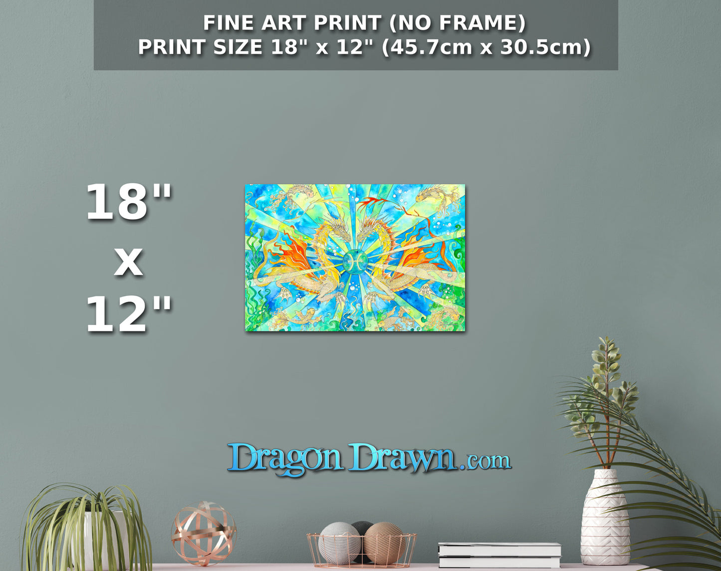 Dragons of Astrologica - Pisces Fine Art Print