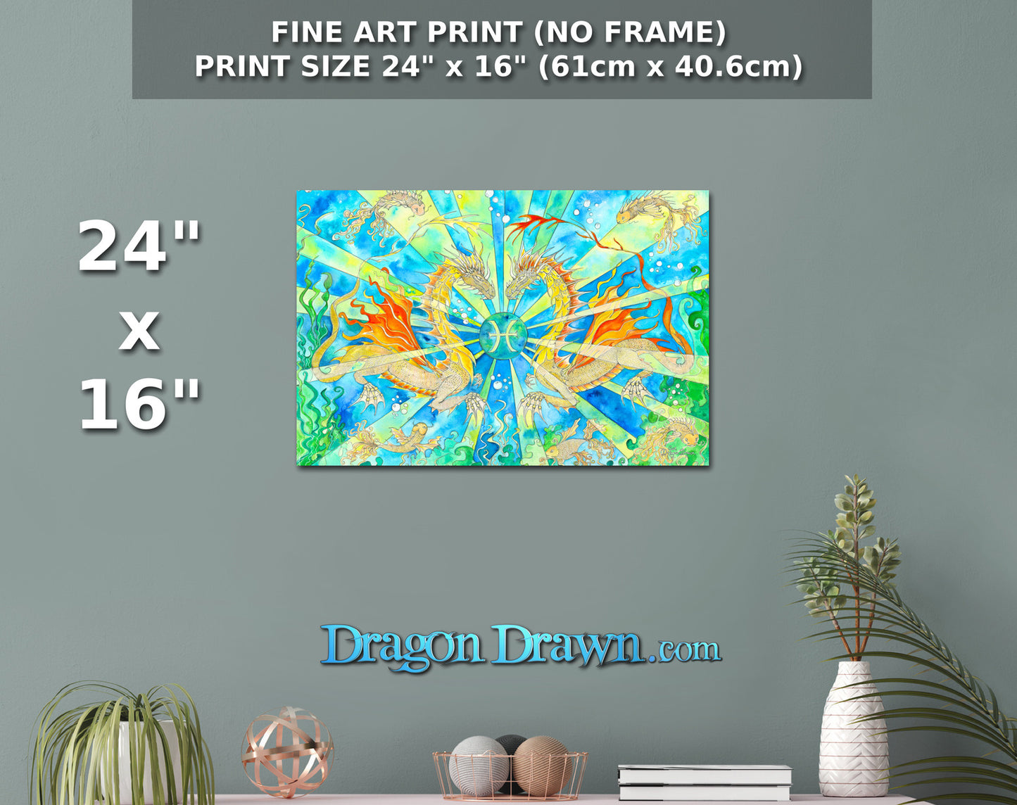 Dragons of Astrologica - Pisces Fine Art Print