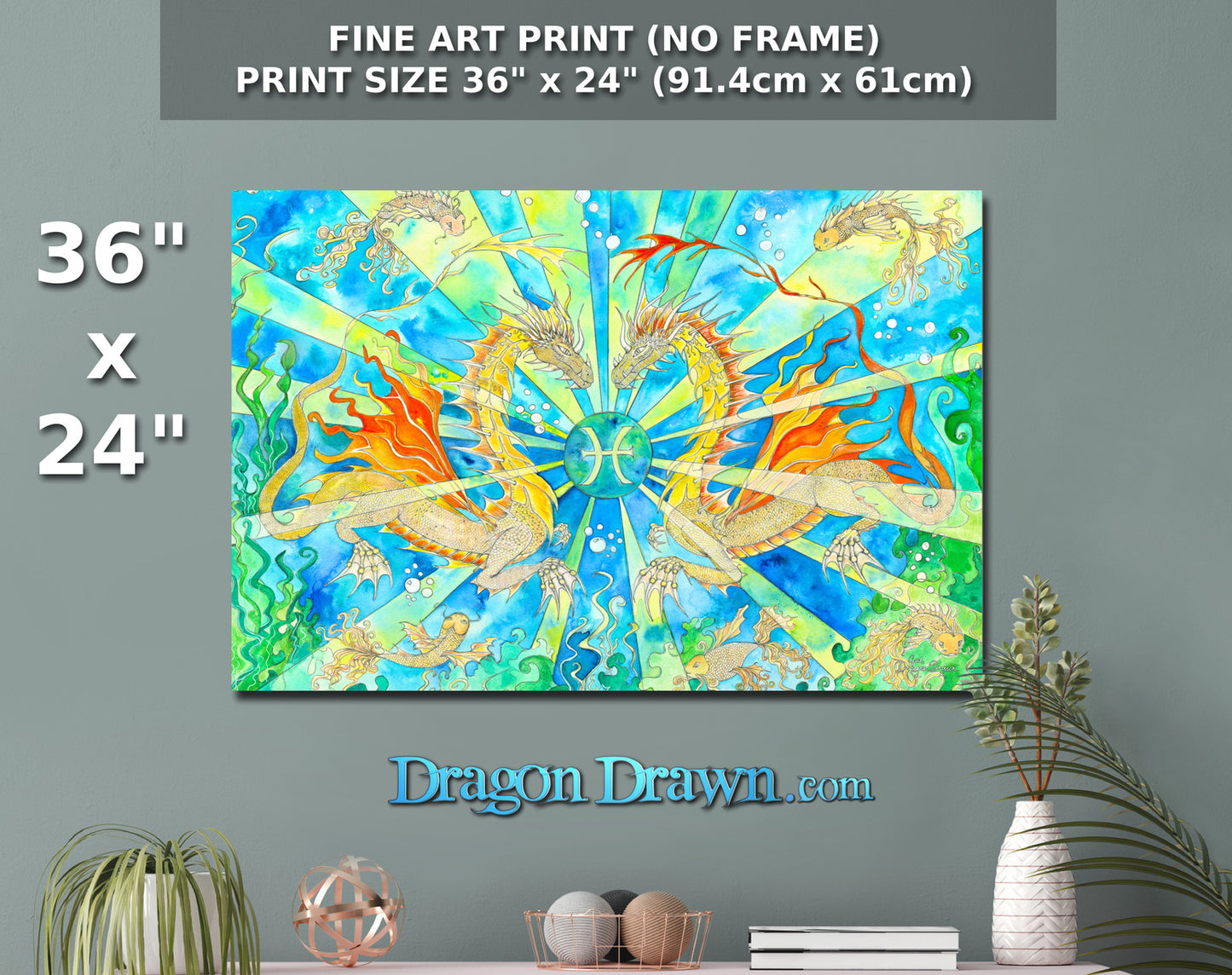 Dragons of Astrologica - Pisces Fine Art Print