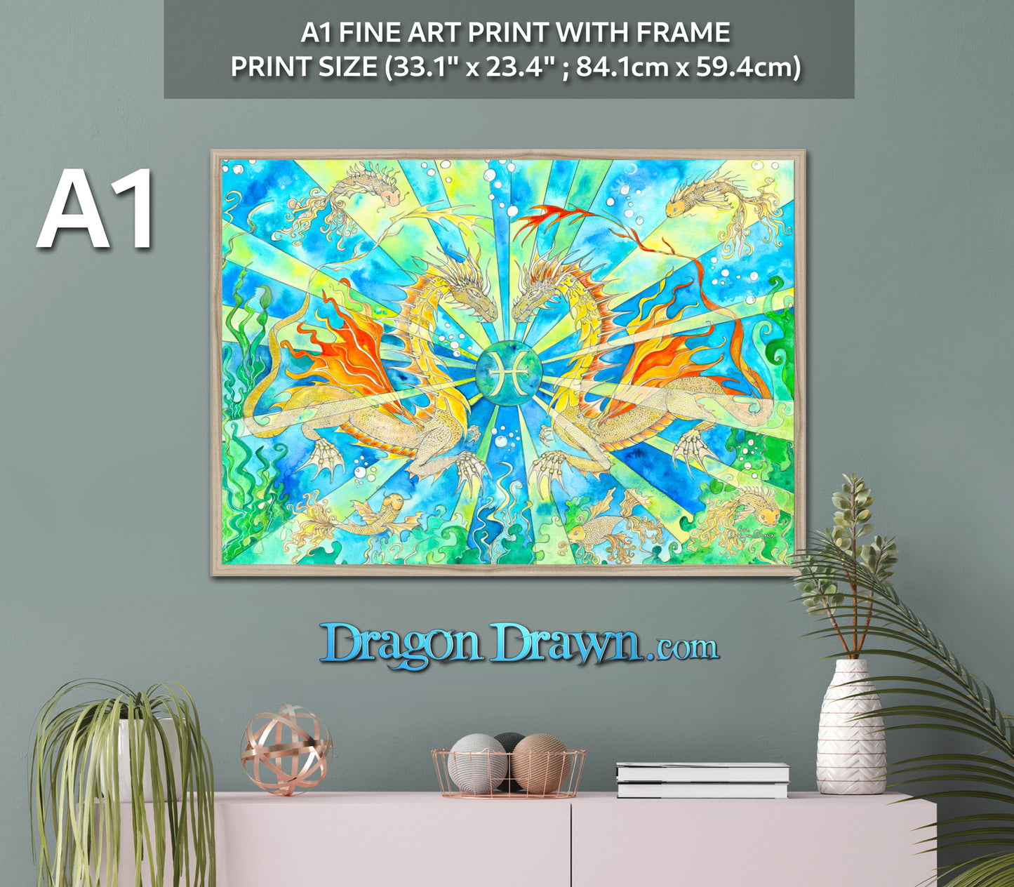 Dragons of Astrologica - Pisces Framed Print
