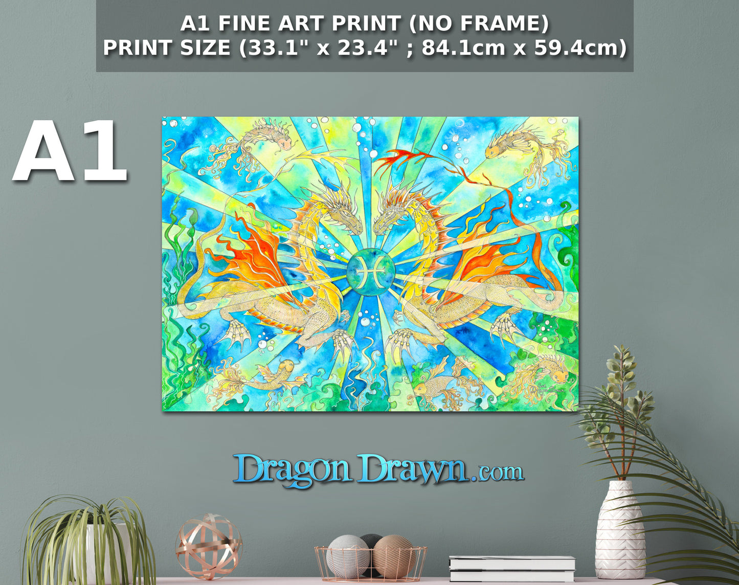 Dragons of Astrologica - Pisces Fine Art Print