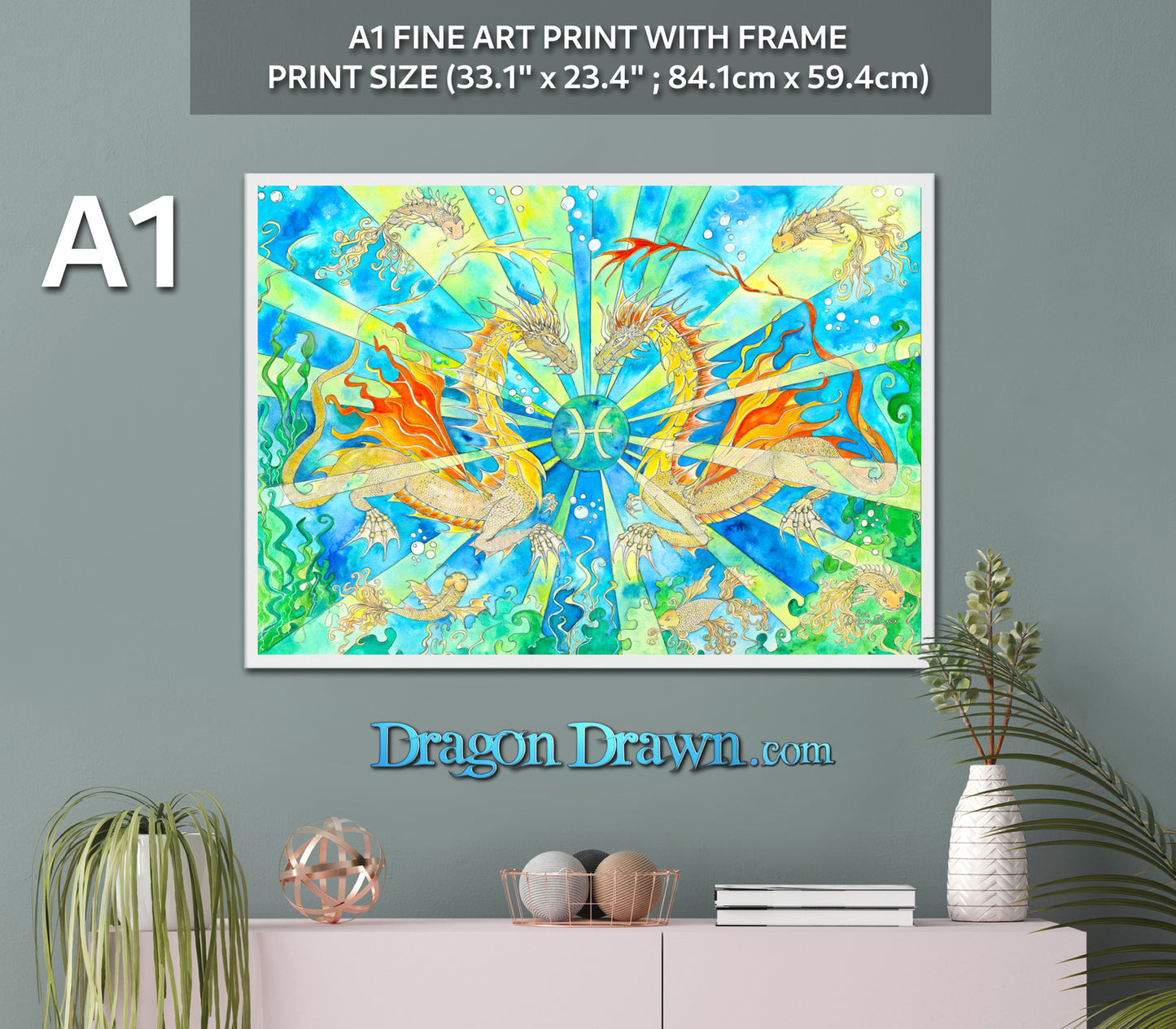 Dragons of Astrologica - Pisces Framed Print