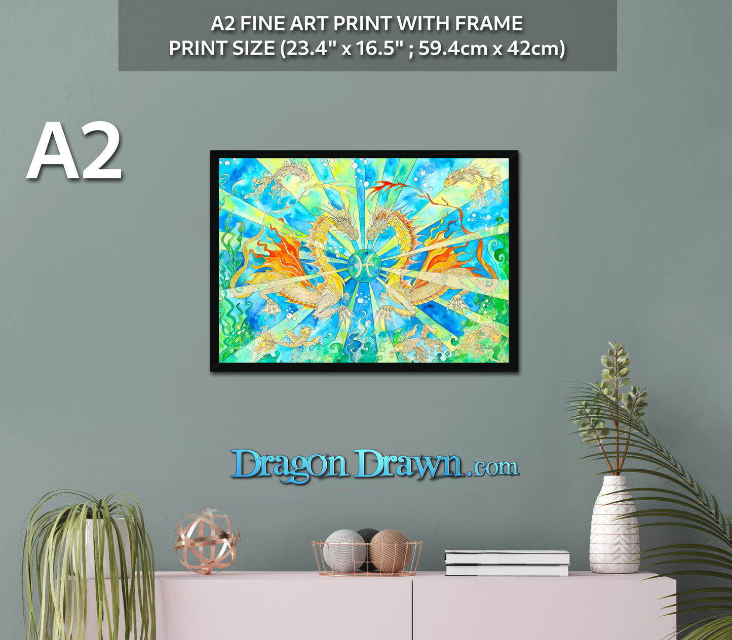 Dragons of Astrologica - Pisces Framed Print