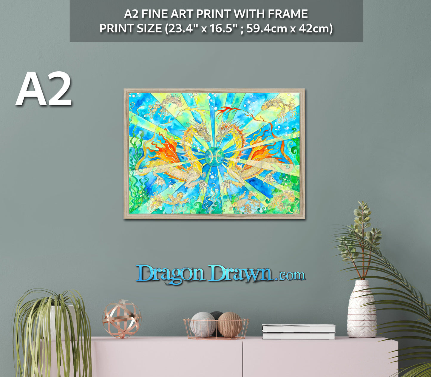 Dragons of Astrologica - Pisces Framed Print