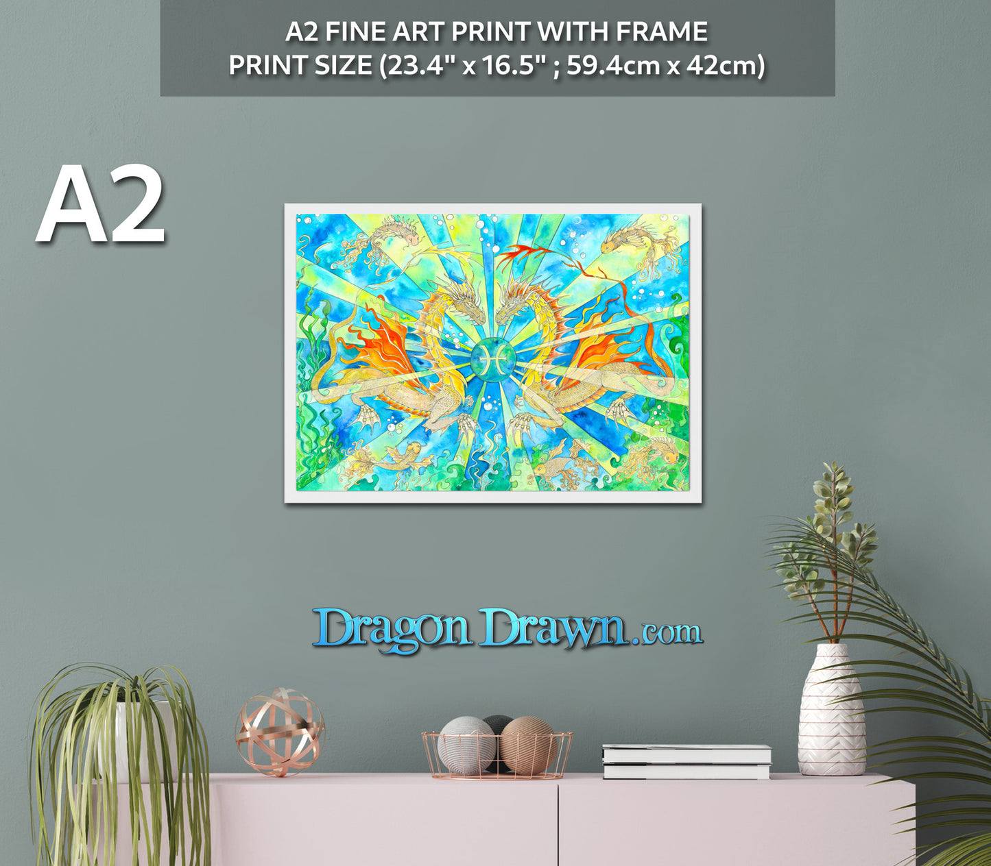 Dragons of Astrologica - Pisces Framed Print