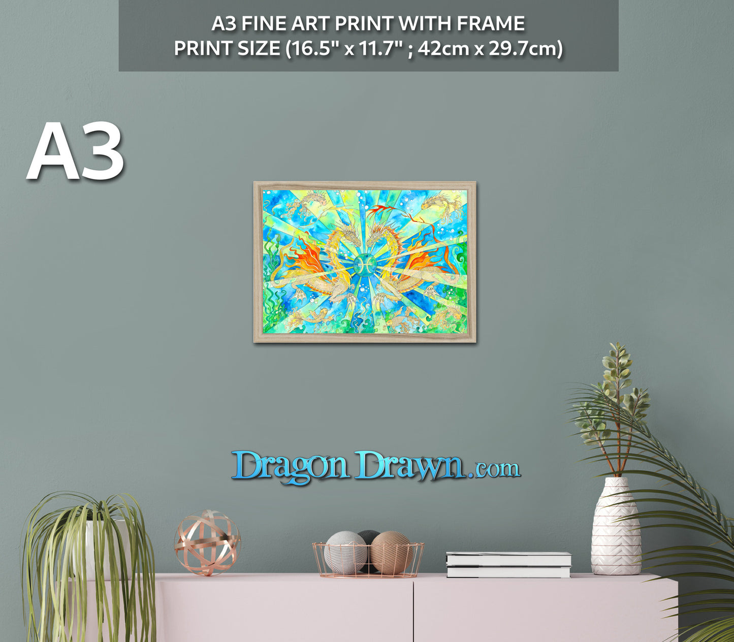 Dragons of Astrologica - Pisces Framed Print