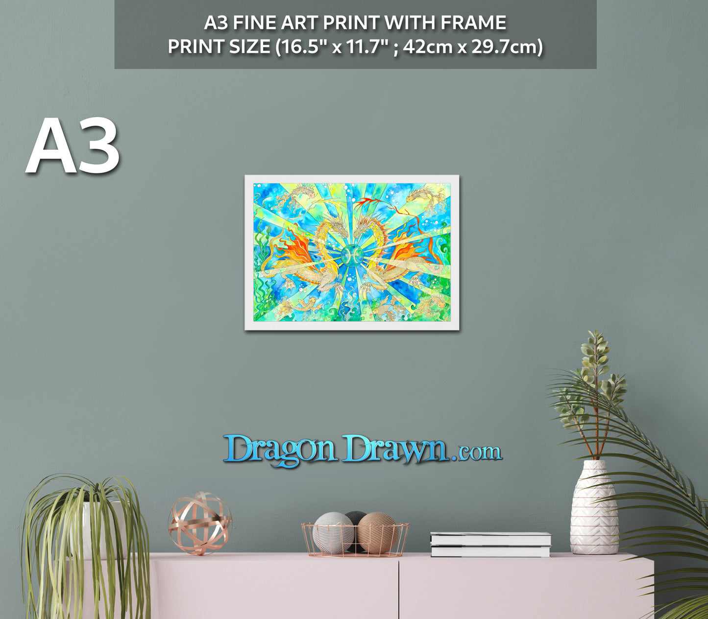 Dragons of Astrologica - Pisces Framed Print