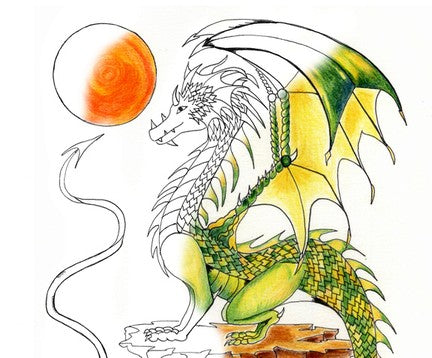 dragon colouring in