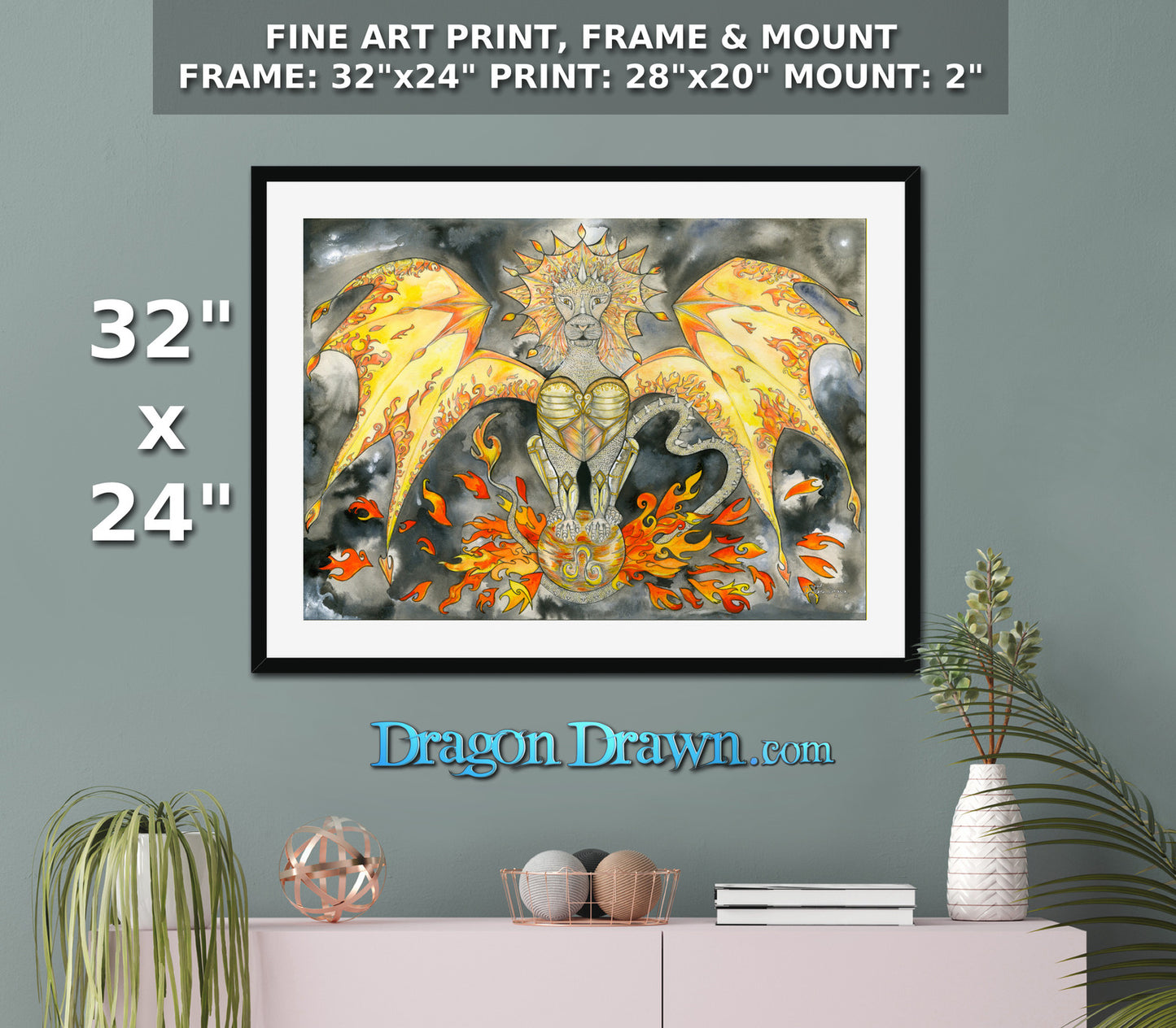 Dragons of Astrologica - Leo Framed & Mounted Print