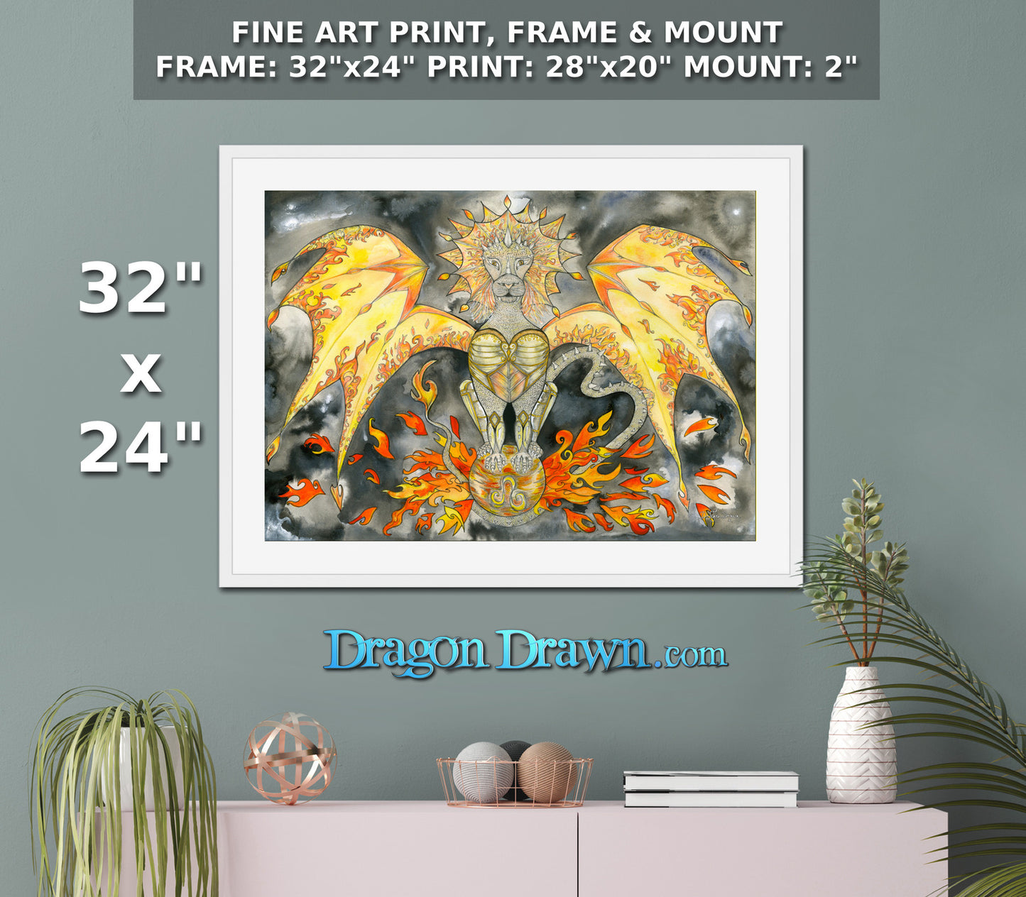 Dragons of Astrologica - Leo Framed & Mounted Print