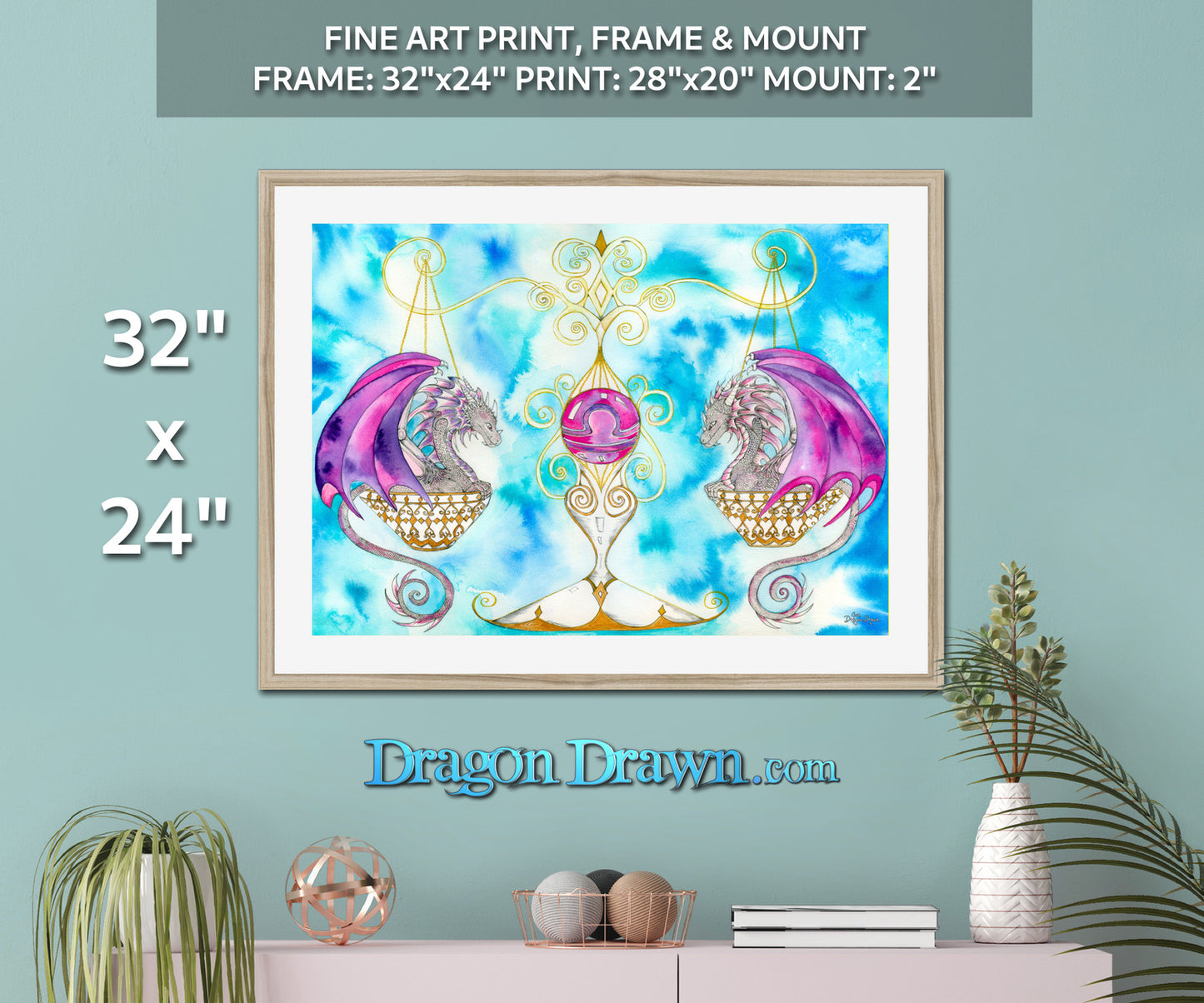 Dragons of Astrologica - Libra Framed & Mounted Print