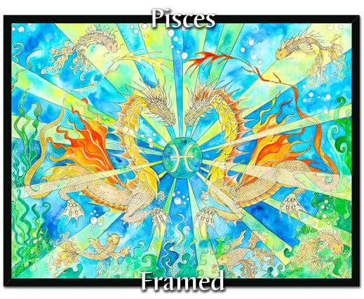 Dragons of Astrologica - Pisces Framed Print