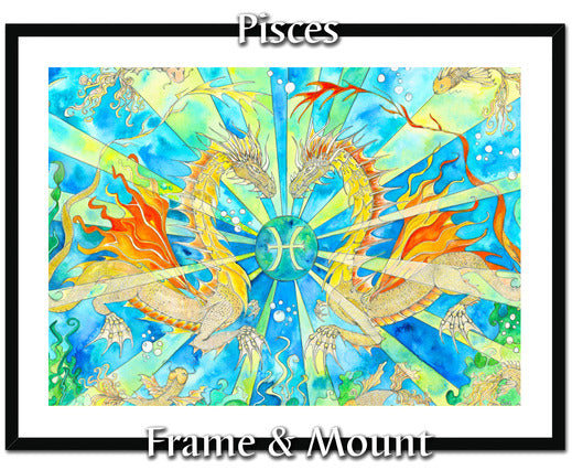 Dragons of Astrologica - Pisces Framed & Mounted Print