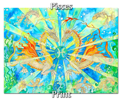 Dragons of Astrologica - Pisces Fine Art Print