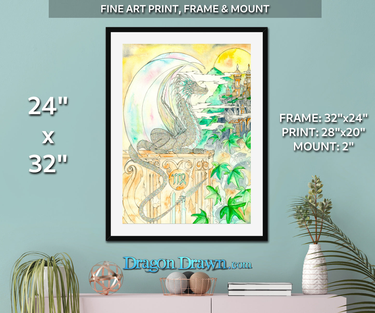 Dragons of Astrologica - Virgo Framed & Mounted Print