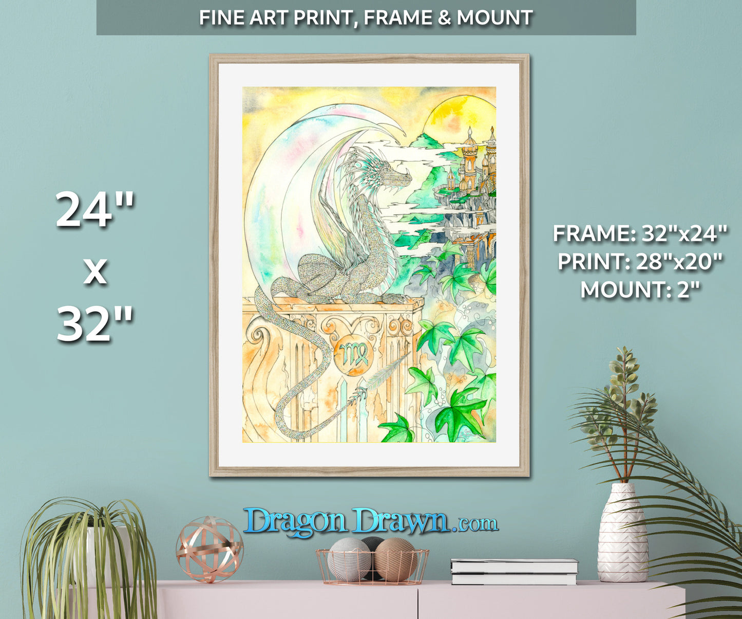 Dragons of Astrologica - Virgo Framed & Mounted Print